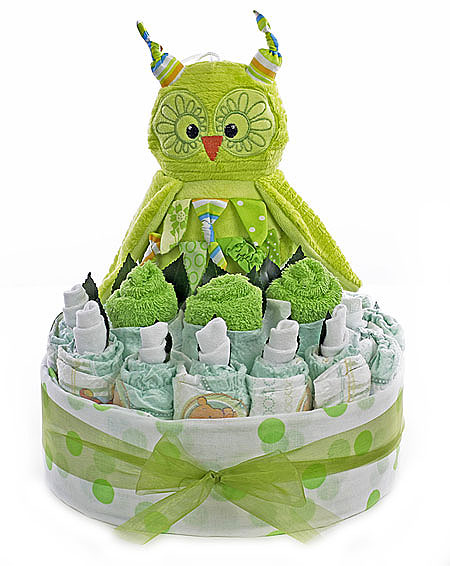 Green Owl Baby Bouquet Green Owl Baby Bouquet