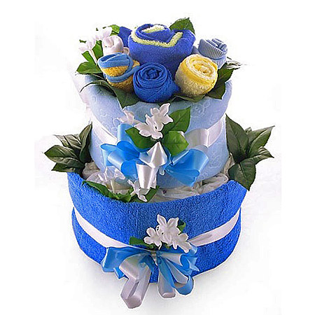 Nappy Cake & Baby Bouquet for a Boy