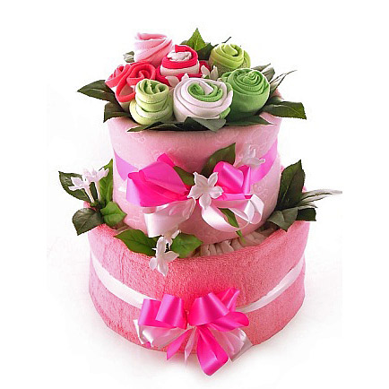 Nappy Cake & Baby Bouquet for a Girl