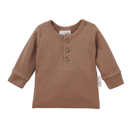 Aster & Oak Cocoa Rip Henley Tee