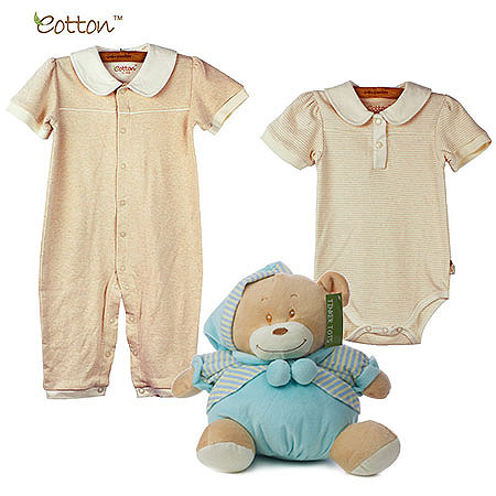 Organic Cotton Baby Boy Coverall & Romper