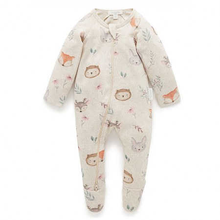 Purebaby Animal Zip Growsuit