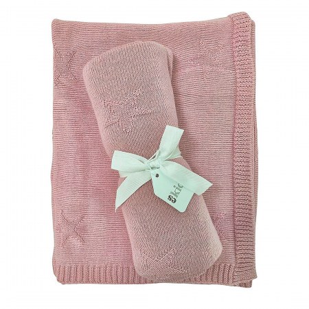 Knitted Baby Girl Blanket 100 x 70cm