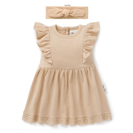 Aster & Oak Honey Ruffle Dress & Headband