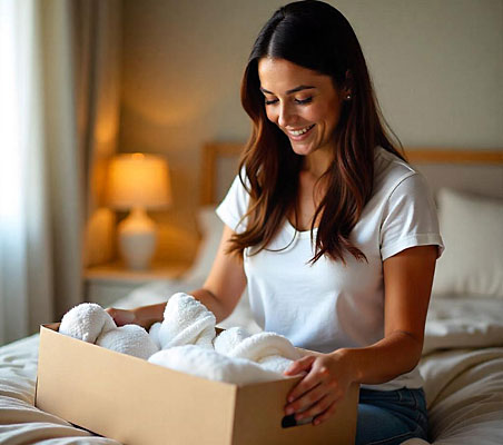 Mother Curating a Baby Gift
