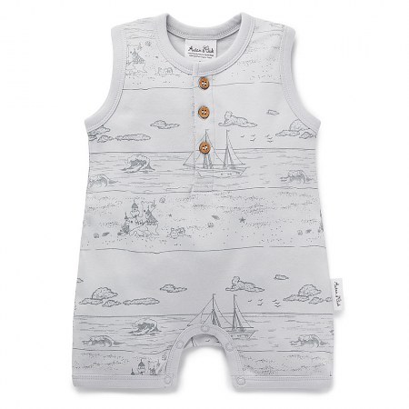 Aster & Oak Beach Day Henley Romper