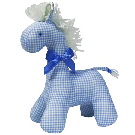 Kate Finn Chequered Blue Horse