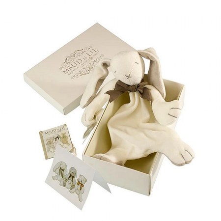 Boxed Bunny Comforter by Maud N Lil in Grey