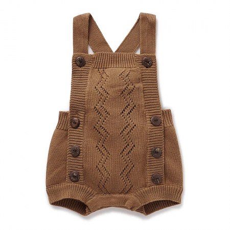 Aster & Oak Brown Knit Romper