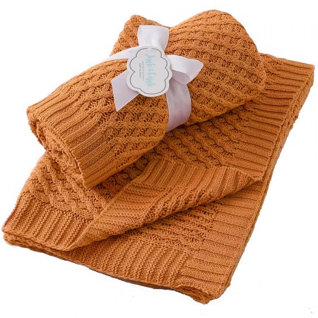 Biscuit Basket Weave Knit Blanket
