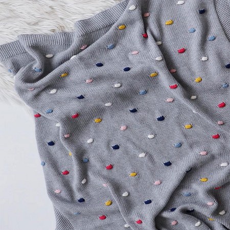 Confetti Grey Baby Blanket