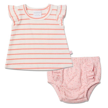 Marquise Coral Stripe Set