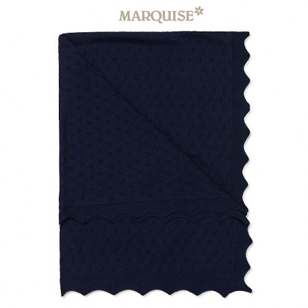 Marquise Navy Cotton Blanket