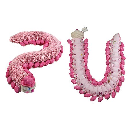 Shaggy Pink Alphabet Caterpillar