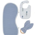 Living Textiles Bib, Burb & Teether Set Navy