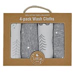 Woodlands 4pk Face Washer