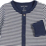Navy Striped Sleeper with Organic Cotton