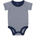 Navy Striped Onesie with Organic Cotton