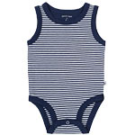 Navy Striped Tank Onesie with Organic Cotton