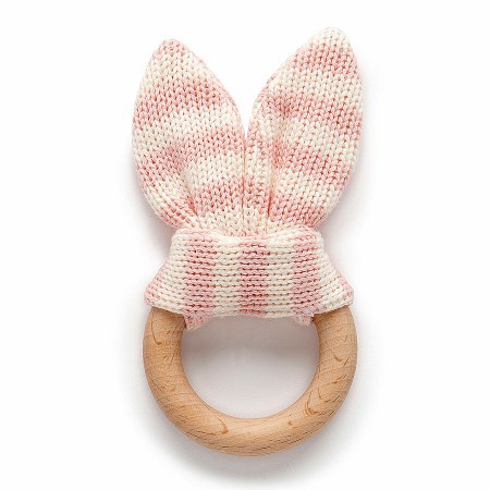 Purebaby Rabbit Teether in Pink