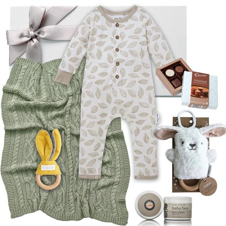 Aster & Oak Raccoon Baby Hamper for a Boy