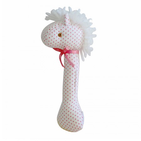 Alimrose Horse Stick Rattle in White