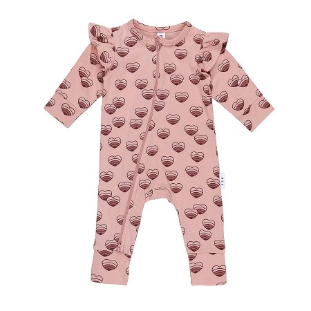 Huxbaby Rainbow Hearts Zip Romper