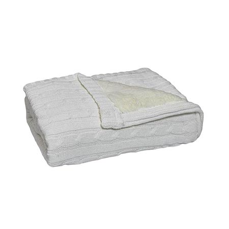 Knit Sherpa Blanket in White