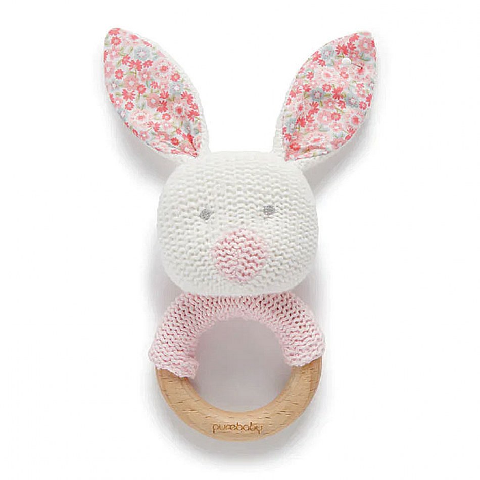 Purebaby Bunny Rattle My Baby Gifts