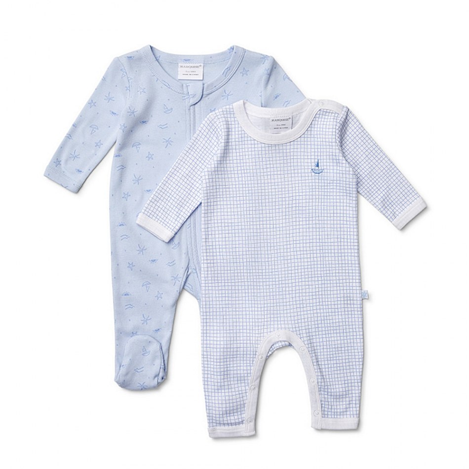 Marquise Boy Growsuit Sky Blue 2 Pack : My Baby Gifts