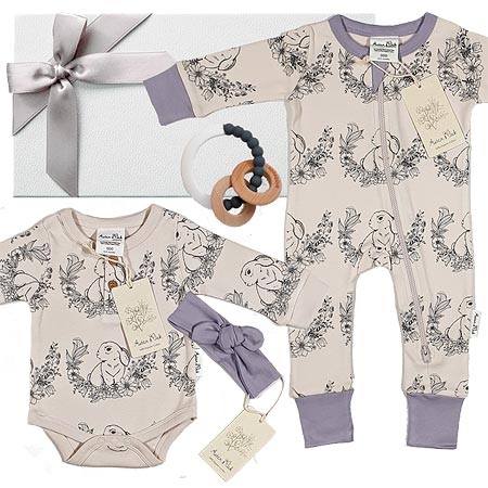 Aster & Oak Organic Lavender Bunny Gift Set