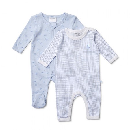 Marquise Boy Growsuit Sky Blue 2 Pack