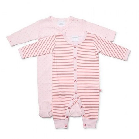 Marquise Girls Heart Stripes Growsuit 2 Pack