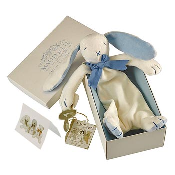 Boxed Bunny Comforter by Maud N Lil in Blue