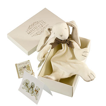 Boxed Bunny Comforter by Maud N Lil in Grey