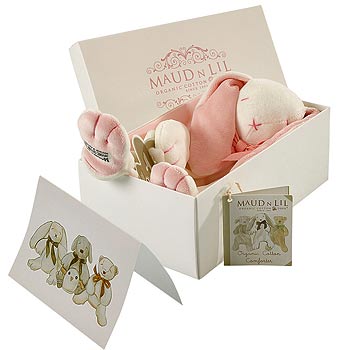 Boxed Bunny Comforter by Maud N Lil in Pink
