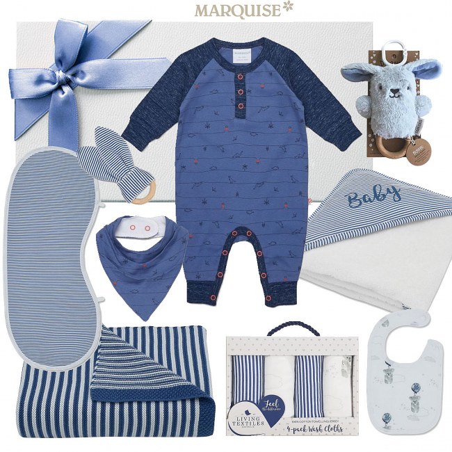 Deluxe Marquise Navy Baby Hamper