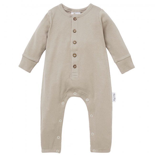 Aster & Oak Stone Rib Button Romper