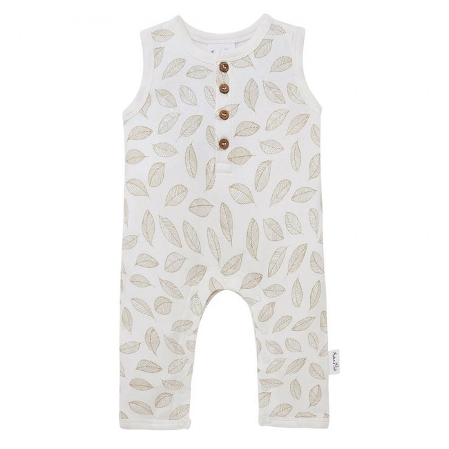 Aster & Oak Leaf Drop Henley Romper