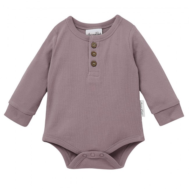 Aster & Oak Elderberry Henley Onesie
