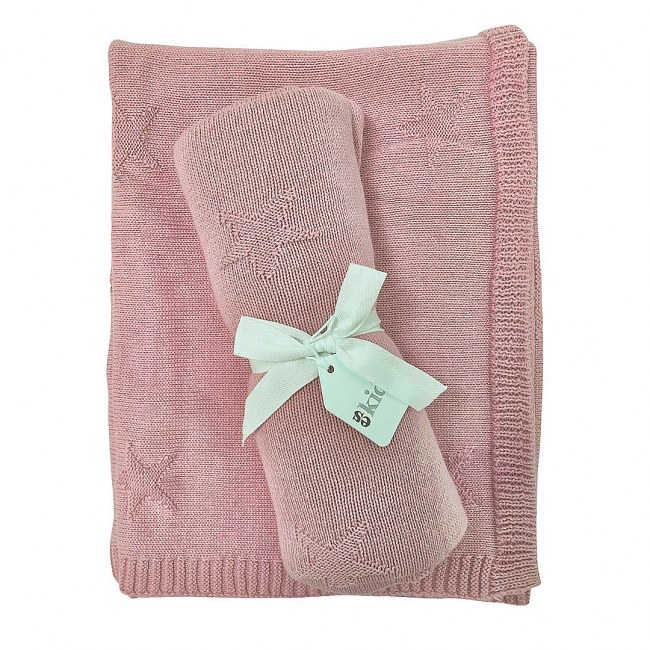Knitted Baby Girl Blanket 100 x 70cm