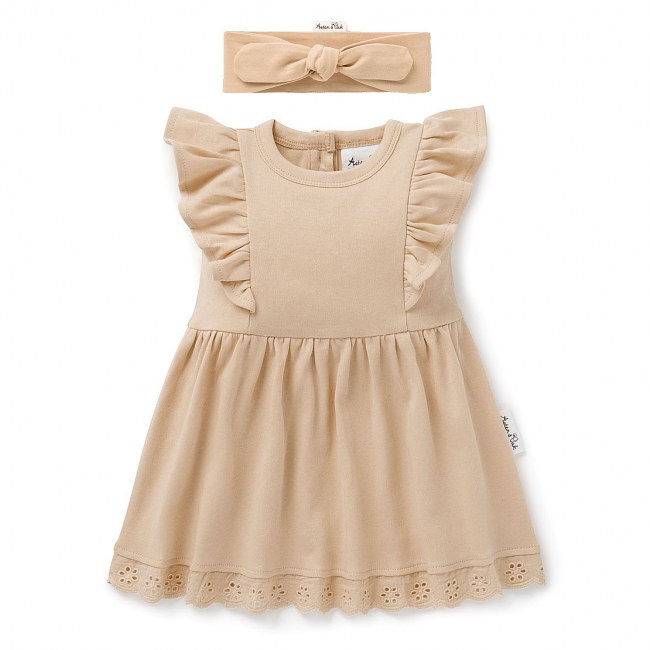 Aster & Oak Honey Ruffle Dress & Headband