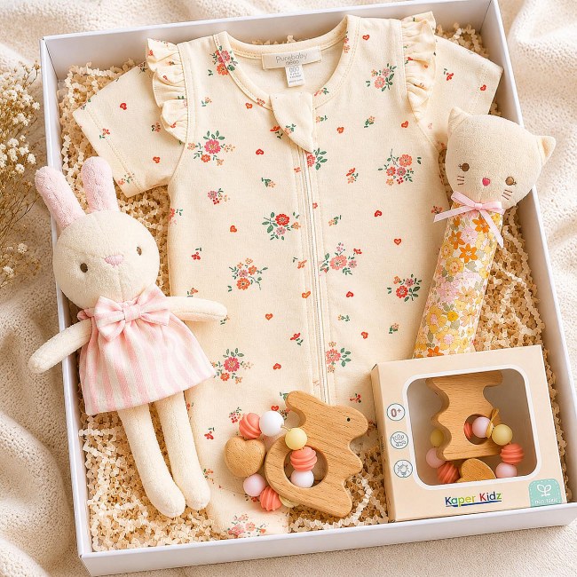 Purebaby Floral Newborn Gift Set