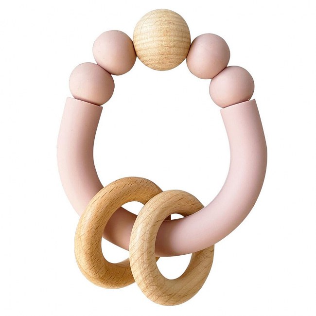 Alimrose Remy Beechwood Silicone Teether - Petal
