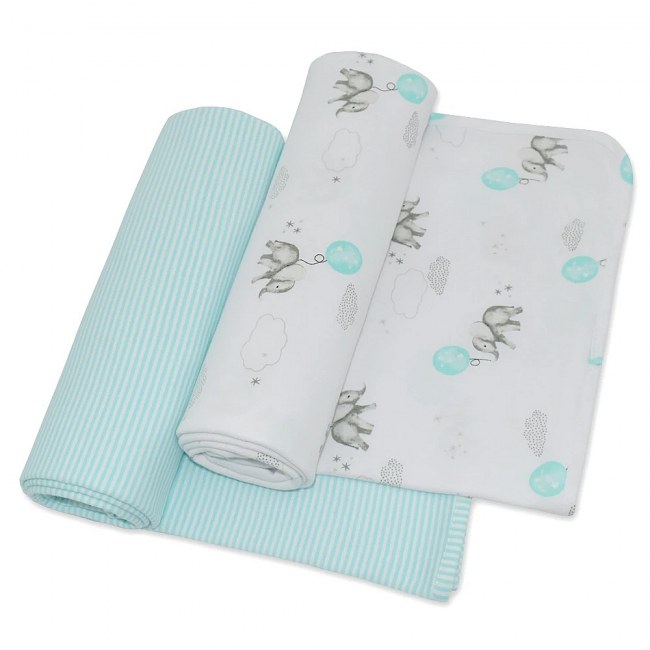 Jersey Wraps Elephant Aqua Stripe