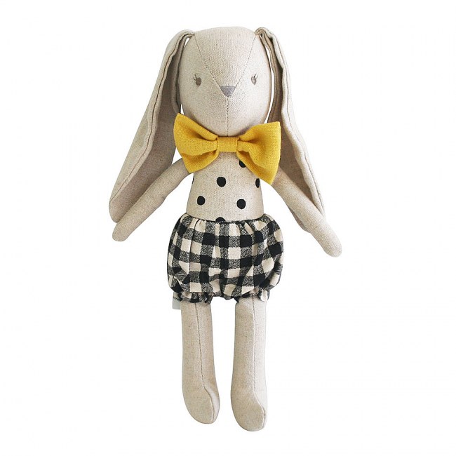 Alimrose Baby Bunny Black Check 26cm