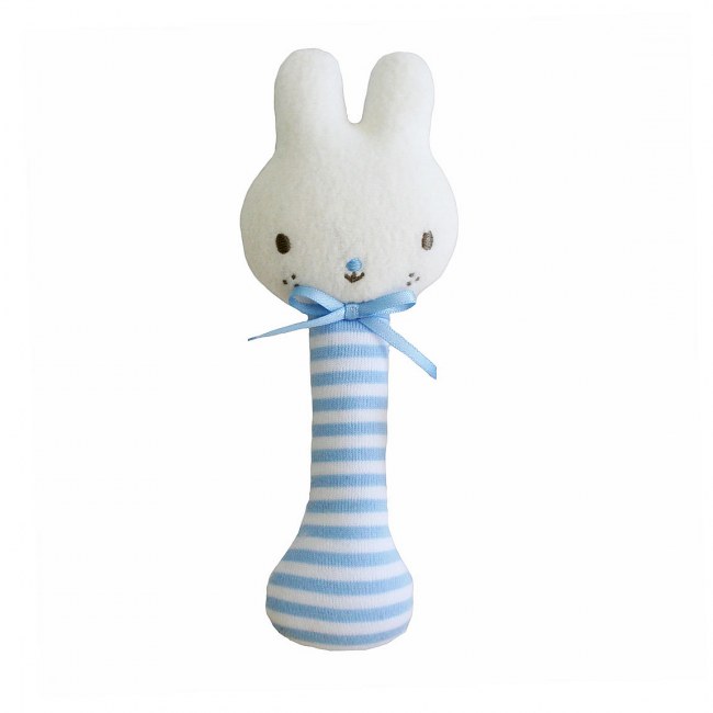 Baby Bunny Stick Rattle Blue