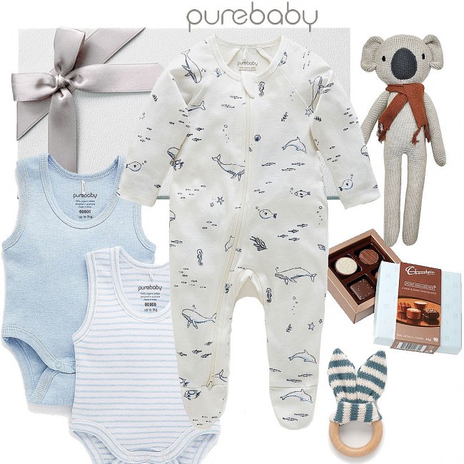 Purebaby Spring Baby Boy Hamper My Baby Gifts
