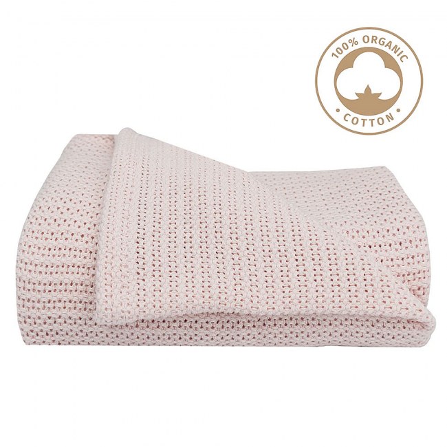 Cellular Organic Cotton Cot Blanket in Rose My Baby Gifts
