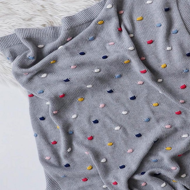Confetti Grey Baby Blanket